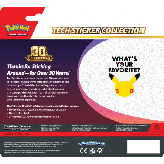 Pokémon TCG: 30th Celebration - Tech Sticker Collection - Lucario