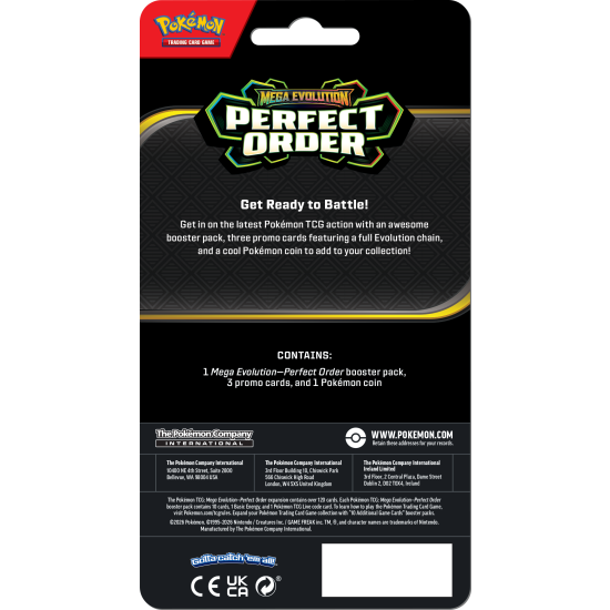 Pokémon TCG: Mega Evolution - Perfect Order - Premium Checklane Blister Display Cinderace/Raboot/Scorbunny