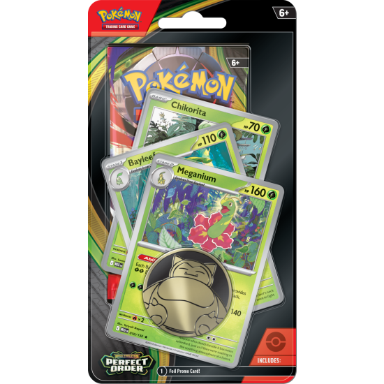 Pokémon TCG: Mega Evolution - Perfect Order - Premium Checklane Blister Display Meganium/Bayleef/Chikorita