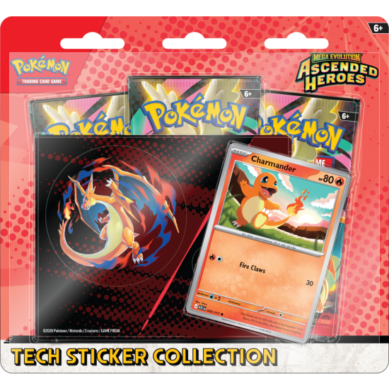 Ascended Heroes - Tech Sticker Collection - Charmander/Mega Charizard Y